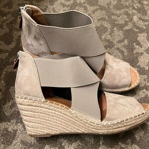 Gentle Souls Taupe Wedge Sandals